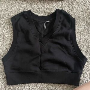 H&M Black Fitted Crop Tank Top